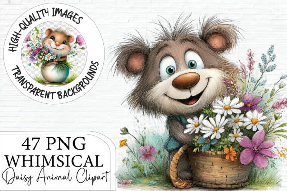 Download Whimsical Daisy Animal Clipart Bundle - Bundle Collection