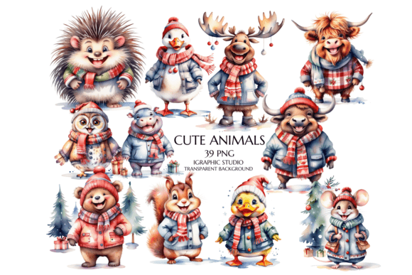 Download Winter Woodland Animals Clipart - Premium Bundle
