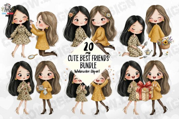 Download Cute Best Friends Bundle PNG - Bundle Collection