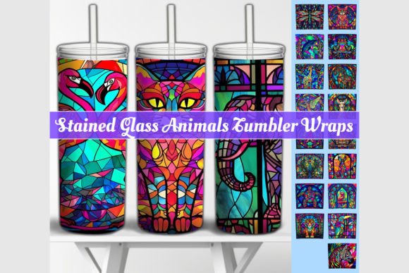 Download Stained Glass Animal Tumbler Wrap Bundle - Bundle Collection