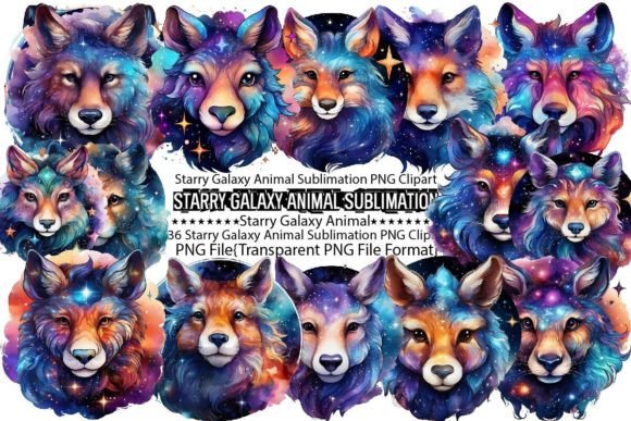 Download Starry Galaxy Animal Sublimation Bundle - Bundle Collection
