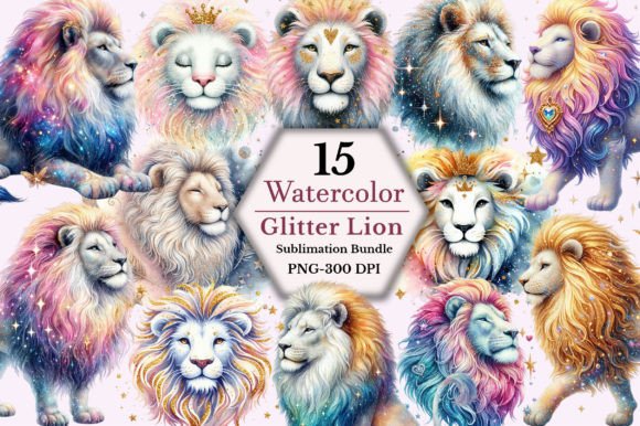 Download Glitter Lion Clipart Bundle - Bundle Collection