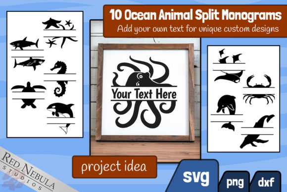 Download Ocean Animal Split Monogram Bundle - Bundle Collection