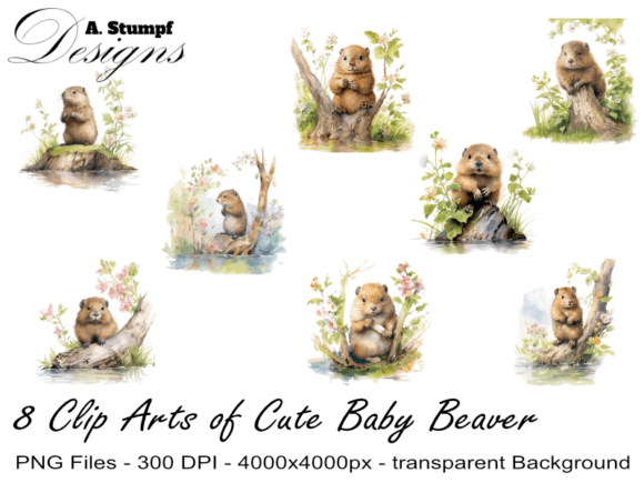 Download A Cute Baby Beaver Clip Art Bundle - Bundle Collection