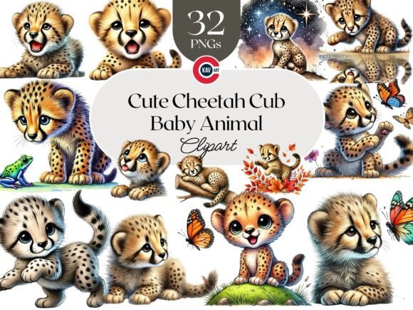 Download Adorable Baby Cheetah Cub Clipart - Adorable Collection