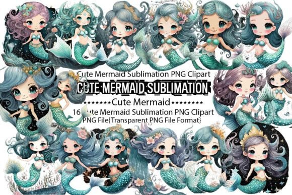 Download Cute Mermaid Sublimation Bundle - Bundle Collection