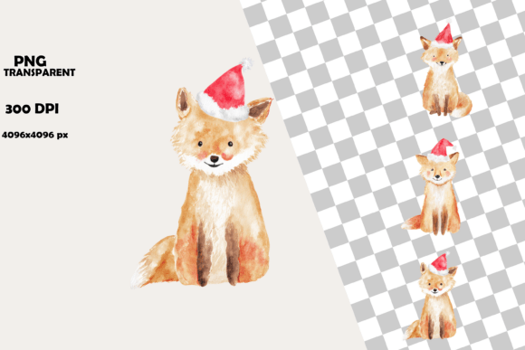 Download Adorable Watercolor Fox Christmas - Adorable Collection