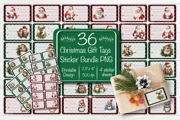 Download Christmas Gift Tag Stickers Bundle Print - Bundle Collection
