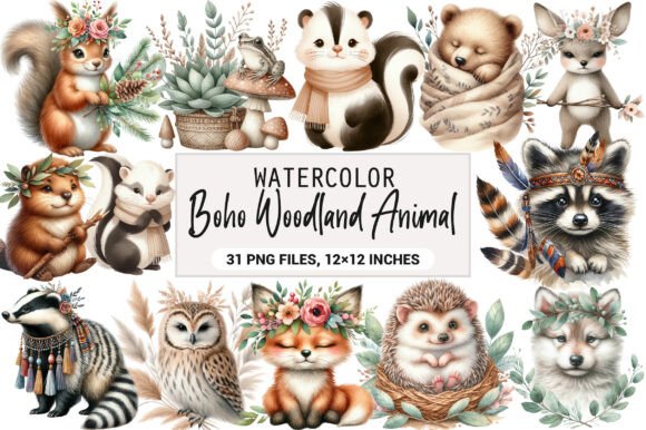 Download Boho Woodland Animal Clipart Bundle - Bundle Collection