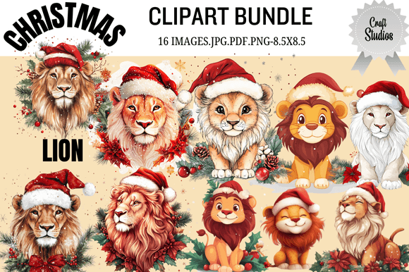 Download Christmas Lion Clipart Bundle - Bundle Collection