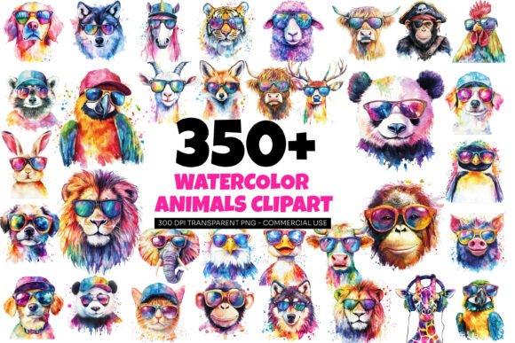 Download 357 Watercolor Animal Clipart Bundle - Bundle Collection