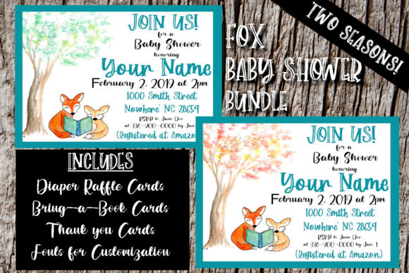 Download Fox Baby Shower Bundle with Fonts - Bundle Collection