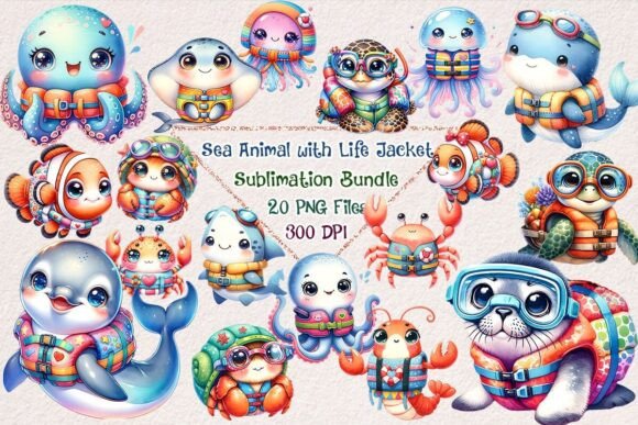 Download Sea Animal Life Jacket Bundle - Bundle Collection