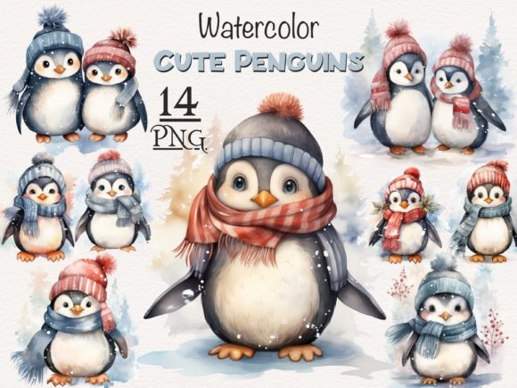 Download Cute Penguin Winter PNG Bundle - Bundle Collection