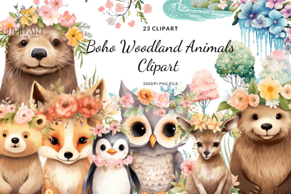 Download Boho Woodland Animals Clipart Bundle - Bundle Collection