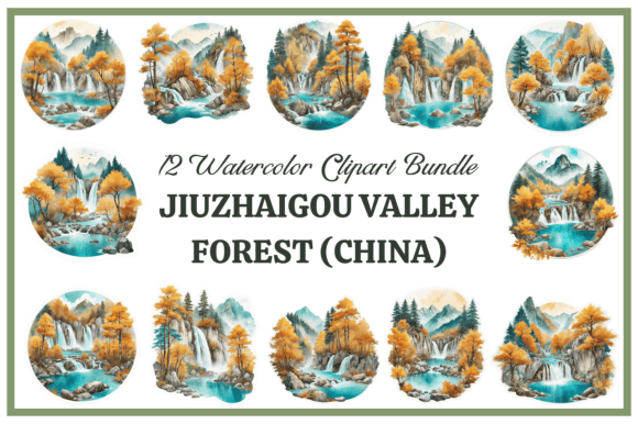 Download Jiuzhaigou Valley Forest Clipart Bundle - Bundle Collection
