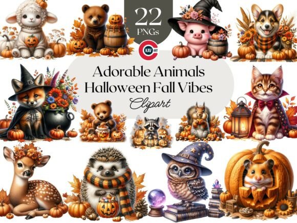 Download Halloween Autumn Animals Clipart Bundle - Bundle Collection