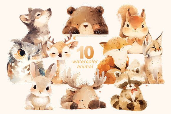 Download Watercolor Animal Bundle - Bundle Collection
