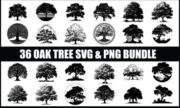 Download Oak Tree SVG PNG Bundle, Tree Clipart - Bundle Collection