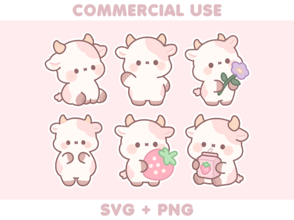 Download Cute Pink Cow Bundle - Bundle Collection