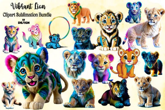Download Vibrant Lion Clipart PNG Bundle - Bundle Collection