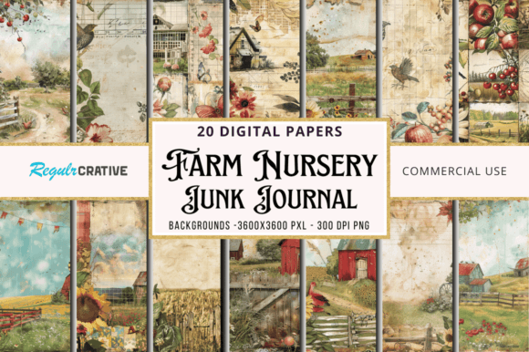 Download Farm Nursery Junk Journal Pattern Bundle - Bundle Collection