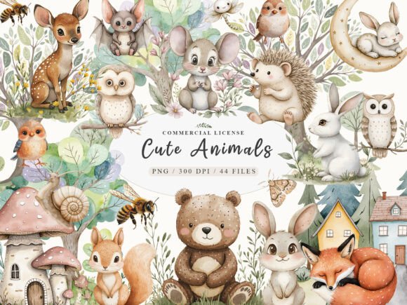 Download Adorable Cute Fairy Woodland Animals Png - Adorable Collection