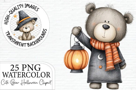 Download Cute Bear Halloween Clipart Bundle PNG - Bundle Collection