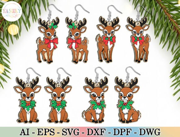 Download Reindeer Earrings SVG Bundle - Bundle Collection