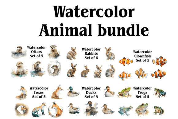 Download Watercolor Animal Bundle - Bundle Collection
