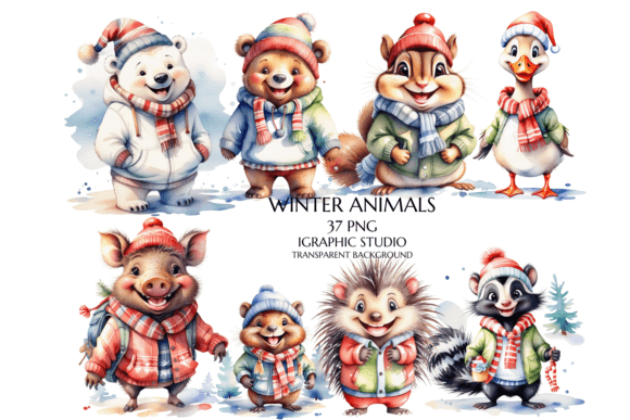 Download Winter Animals Clipart Bundle - Bundle Collection