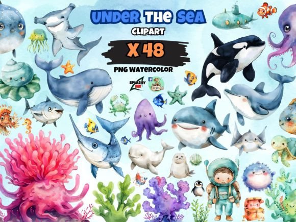Download Watercolor Under the Sea Clipart Bundle - Bundle Collection