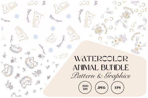 Download Watercolor Animal Bundle Pattern - Bundle Collection