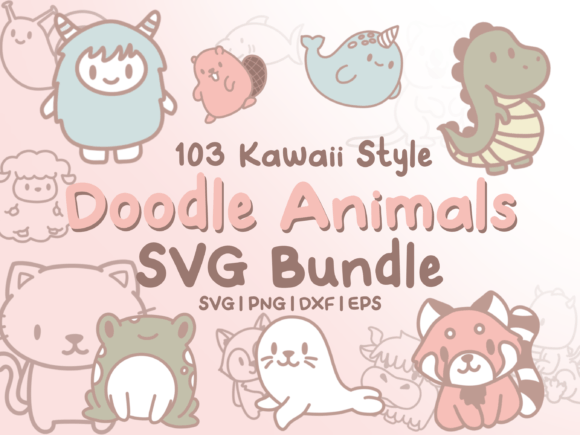 Download Kawaii Animal SVG Bundle - Cute Animas - Bundle Collection