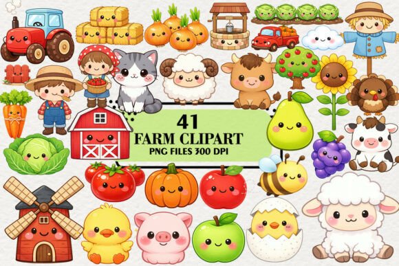Download Kawaii Farm Clipart Bundle - Bundle Collection