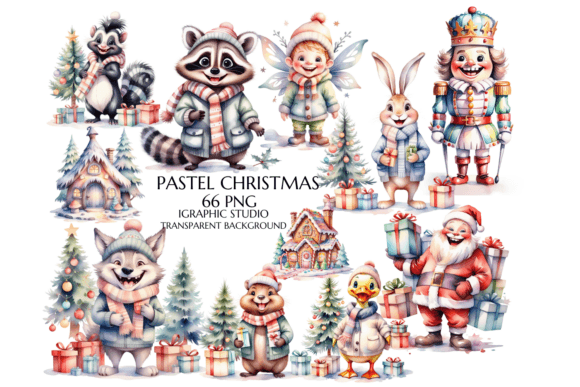 Download Pastel Christmas Clipart Bundle - Bundle Collection