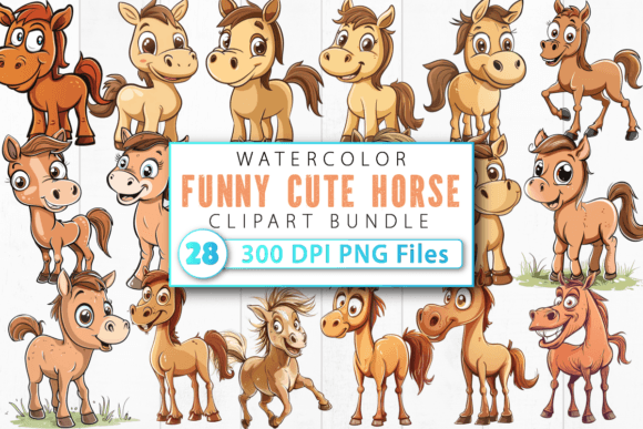 Download Funny Cute Horse Clipart Bundle - Bundle Collection