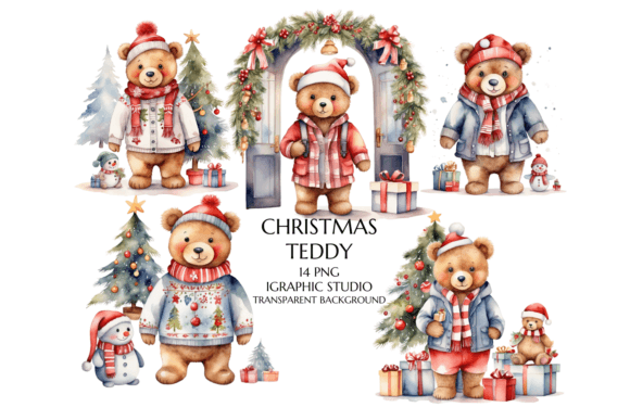 Download Christmas Teddy Bear Clipart - Premium Bundle