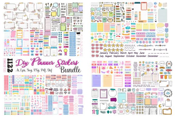 Download DIY Planner Stickers Printable Bundle - Bundle Collection