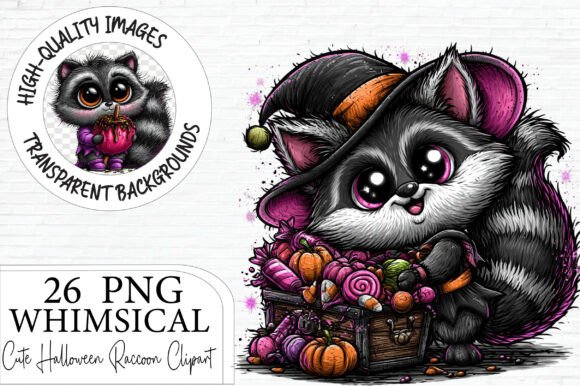 Download Cute Halloween Raccoon Clipart Bundle - Bundle Collection